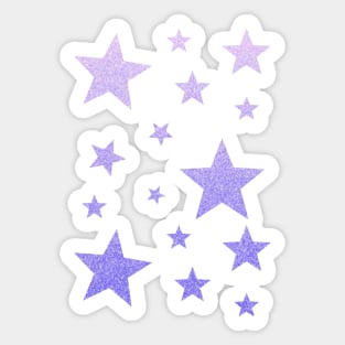 Pastel Purple Ombre Faux Glitter Stars Sticker